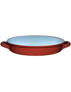 TARTERA FUENTE PORCELANA 2 ASAS TRADICION 32cm TEJA 2