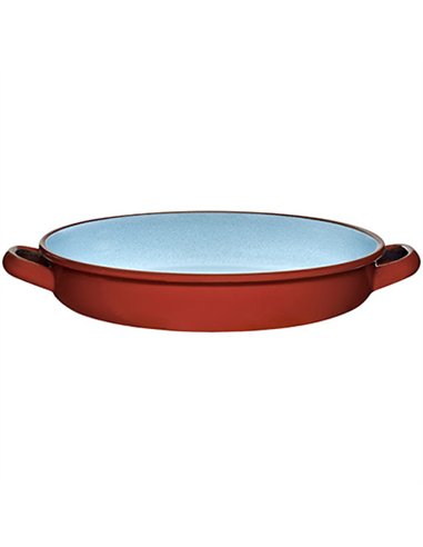 TARTERA FUENTE PORCELANA 2 ASAS TRADICION 32cm TEJA