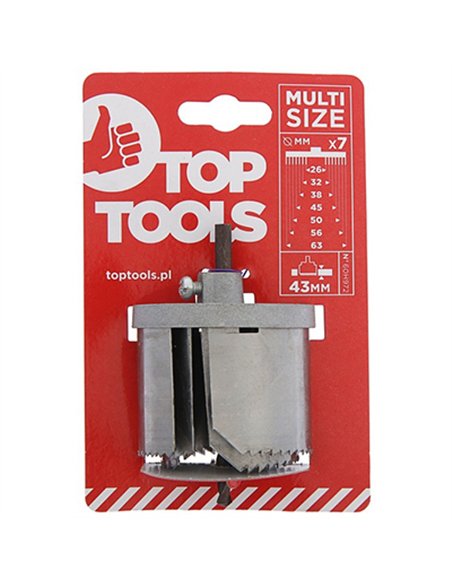JUEGO 7 CORONAS 43mm TALADRO 26-63mm 60H972 TOP TOOLS