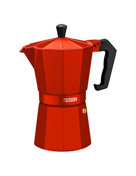 CAFETERA ALUMINIO VITROCERAMICA ROJO FRESA 6T. MONIX