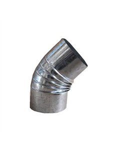 Codo estufa 150mm 45º galvanizado