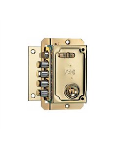 CERRADURA S 90 IZQUIERDA DORADA BOMBILLO 70mm FAC