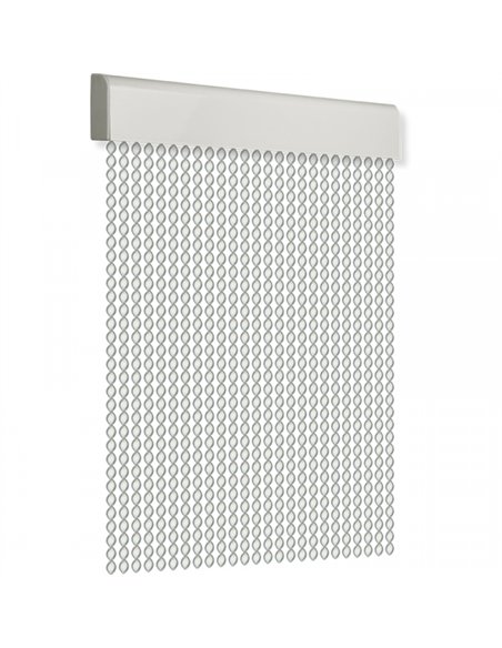 CORTINA PUERTA 90x210cm CORDON ESPIRAL nÂº3 GRIS-BLANCA