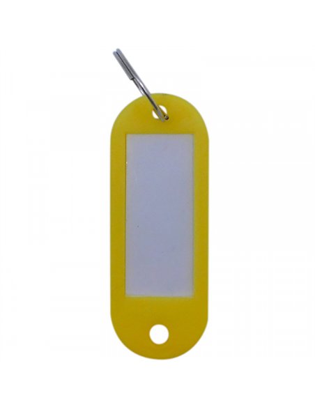Bolsa 100 llaveros tarjeteros plas color amarillo a-470