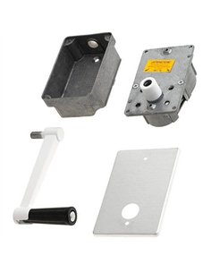 CONJUNTO TORNO PERSIANA MECANISMO-CAJA-PLACA-MANIVELA BLANCA 70090002 2