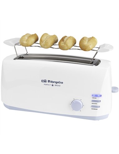 TOSTADOR PAN DOBLE REBANADA LARGA 1.400w TO-4500 ORBEGOZO