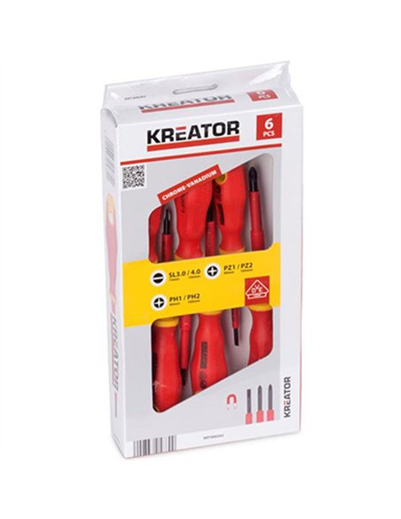 JUEGO 6 DESTORNILLADORES AISLADOS 1000V KRT400202 KREATOR