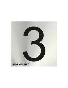 SEÃ‘AL NUMERO 3 ACERO INOX ADHESIVO 5cm RD717173