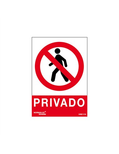 SEÃ‘AL ADH. PRIVADO BLANCA 100x150mm RD46669