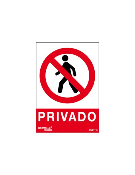 SEÃ‘AL ADH. PRIVADO BLANCA 100x150mm RD46669