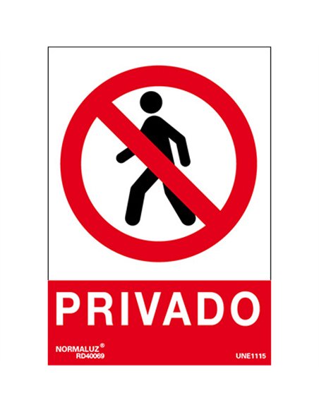 SEÃ‘AL ADH. PRIVADO BLANCA 100x150mm RD46669