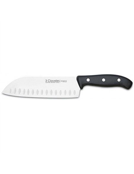 CUCHILLO SANTOKU 18cm MANGO POLIPROPILENO 0957 3 CLAVELES