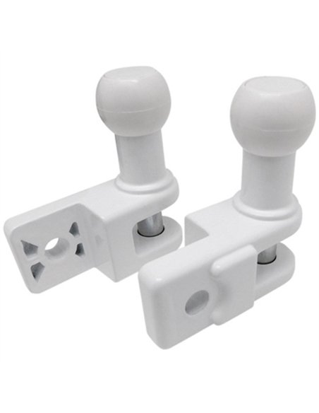 JUEGO 2 SOPORTE BARANDILLA TOLDO BLANCO 10431 MICEL