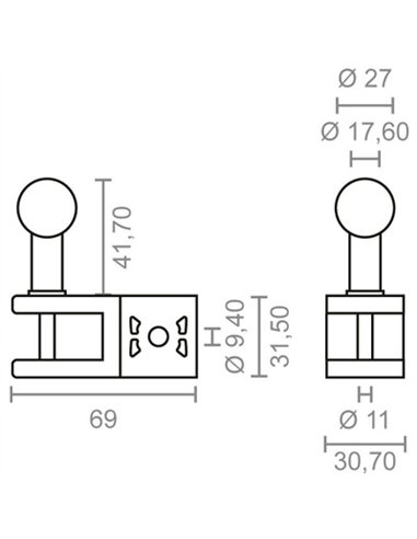 JUEGO 2 SOPORTE BARANDILLA TOLDO BLANCO 10431 MICEL