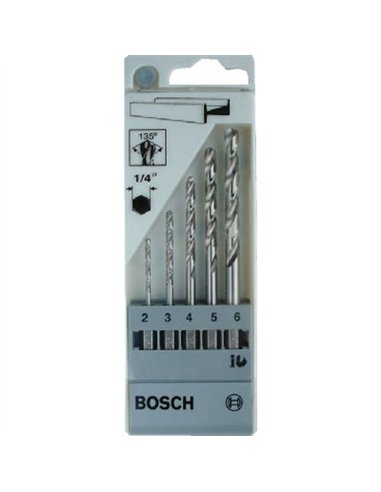 JUEGO 5 BROCAS METAL UNEO 2-3-4-5-6mm BOSCH