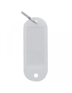 Bolsa 100 llaveros tarjeteros plas color blanco a-470