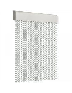 CORTINA PUERTA 120x210cm CORDON ESPIRAL nº3 GRIS-BLANCA
