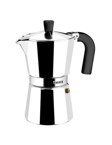 CAFETERA ALUMINIO PLATA VITROCERAMICA 6T. MONIX