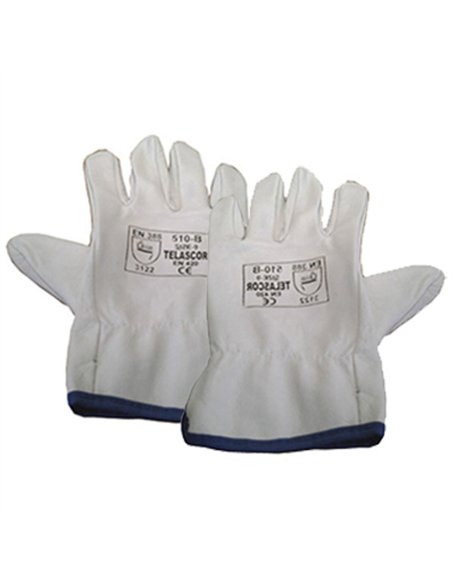 PAQ. 12 GUANTES PIEL FLOR VACUNO TALLA 7 510-B TELASCOR