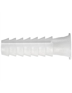 BLISTER 20 TACO BLANCO PLASTICO ESTRIADO 6mm 2