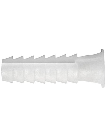 BLISTER 20 TACO BLANCO PLASTICO ESTRIADO 6mm