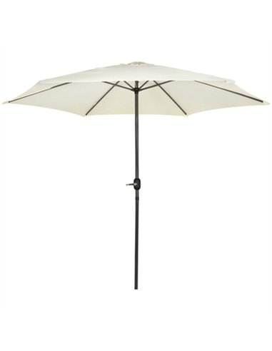 Parasol sombrilla aluminio beige 3mt con manivela 53989