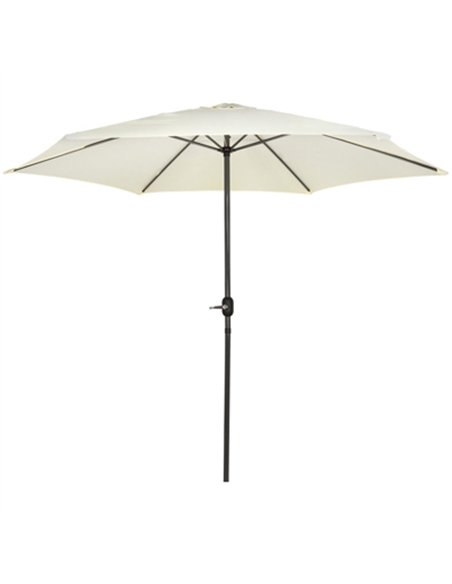 Parasol sombrilla aluminio beige 3mt con manivela 53989