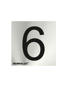 SEÑAL NUMERO 6 ACERO INOX ADHESIVO 5cm RD717176