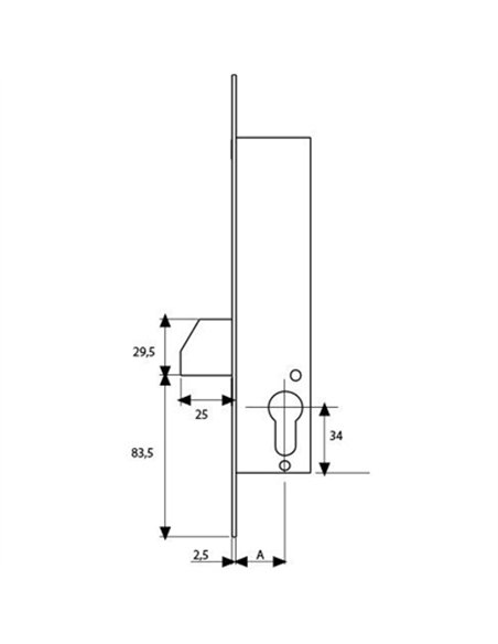 CERRADURA 2211 20/3AI BASCULANTE 2211203AI TESA
