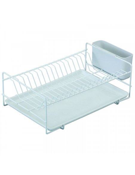 Escurreplatos 440 plastif. Blanco 1 piso c/band plano 89005