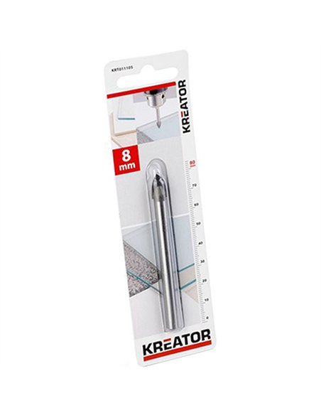 BROCA PARA CRISTAL Y CERAMICA 8x80mm 011105 KREATOR