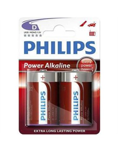 BLISTER 2 PILAS LR20 D 2BP POWER ALKALINE PHILIPS