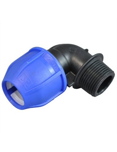 CONECTOR COMPRESION CODO 90 R/MACHO 20x1/2