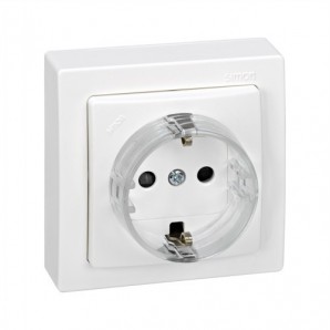 Base de tomada monobloco 2P+TT BRANCA Simon 73 loft 73432-50