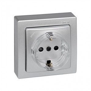 Base de enchufe 2P+TT monoblock ALUMINIO Simon 73 loft 73432-53