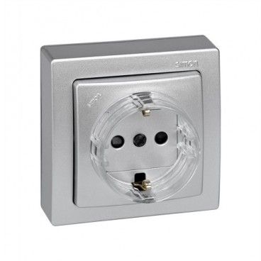 Base de enchufe 2P+TT monoblock ALUMINIO Simon 73 loft 73432-53