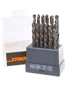 JUEGO 19 BROCAS METAL HSS 1-10mm 21999 STHOR