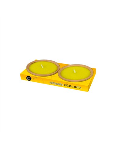 PACK 2 VELAS CITRONELA PLATO TERRACOTA 14cm 20555 FLOWER