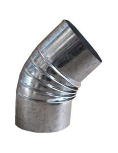 Codo estufa 120mm 45º galvanizado 2