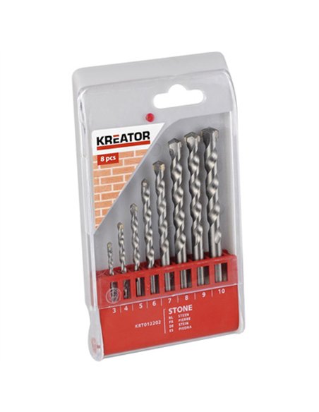 Juego 8 brocas widia 3-4-5-6-7-8-9-10mm krt012202 kreator