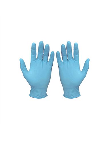CAJA 100 GUANTES NITRILO AZUL SIN POLVO T.8 MEDIANA GD21BC