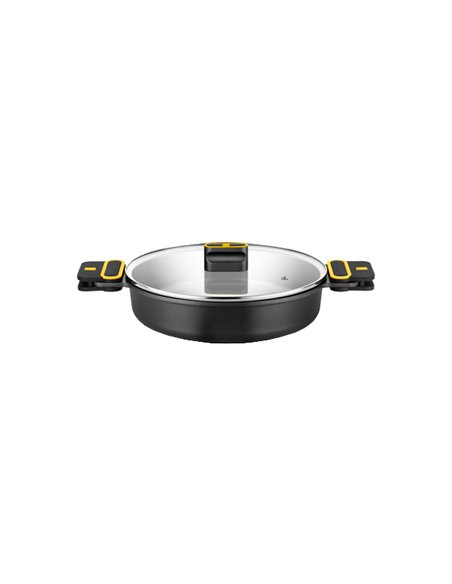 CACEROLA BAJA C/TAPA ALUMINIO FUNDIDO 24cm DAILY 510524 BRA