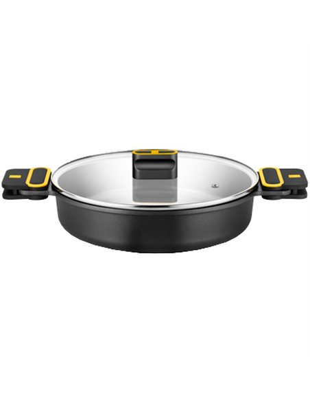 CACEROLA BAJA C/TAPA ALUMINIO FUNDIDO 24cm DAILY 510524 BRA