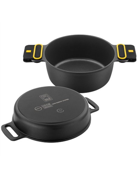 Cacerola baja c/tapa aluminio fundido 24cm daily 510524 bra