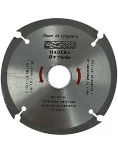 DISCO TUNGSTENO CORTE MADERA PARA RADIAL CDM-115mm