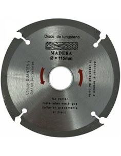 DISCO TUNGSTENO CORTE MADERA PARA RADIAL CDM-115mm 2
