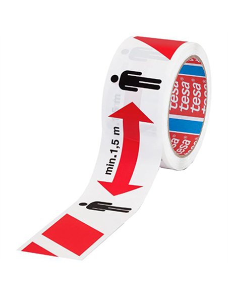 ROLLO CINTA SEÃ‘ALIZACION 50mt x 50mm DISTANCIA SOCIAL TESA