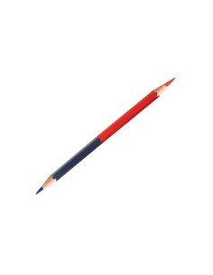 Paq. 12 lapiz carpintero bicolor azul-rojo 180mm