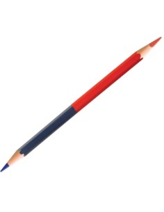 Paq. 12 lapiz carpintero bicolor azul-rojo 180mm 2