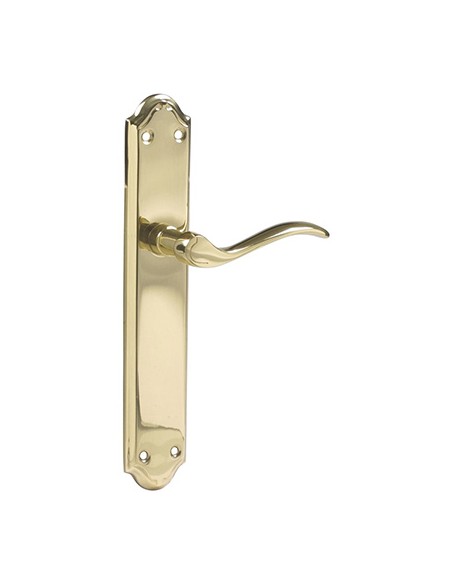 JUEGO MANIVELA LATON PULIDO 242x44mm MOD. ALFA 23518 AMIG